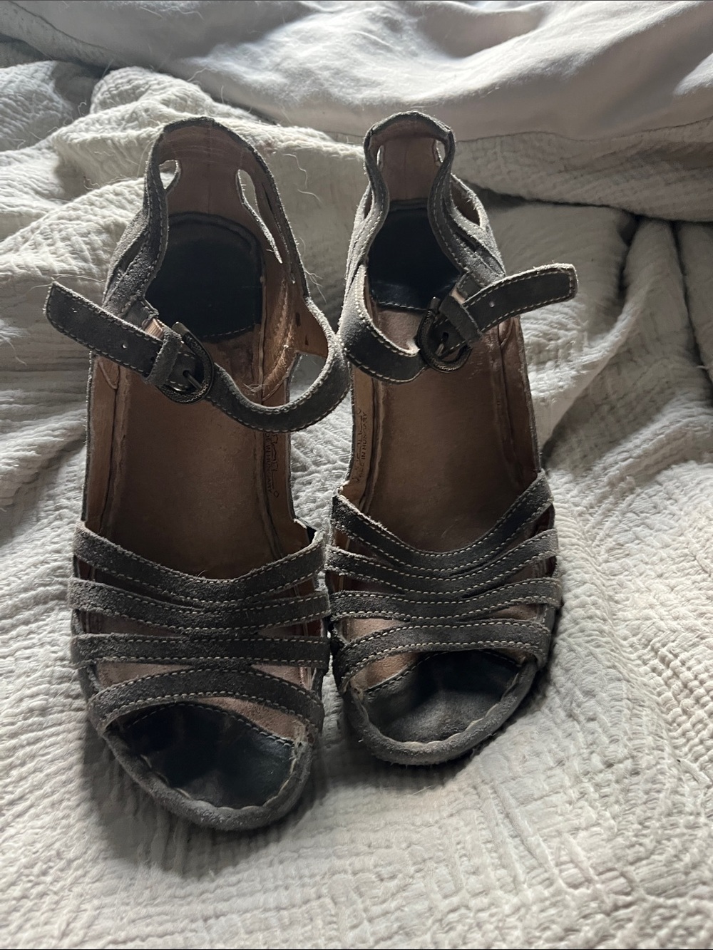 Joseph Siegel brown leather Women’s Ankle‑Strap Heels